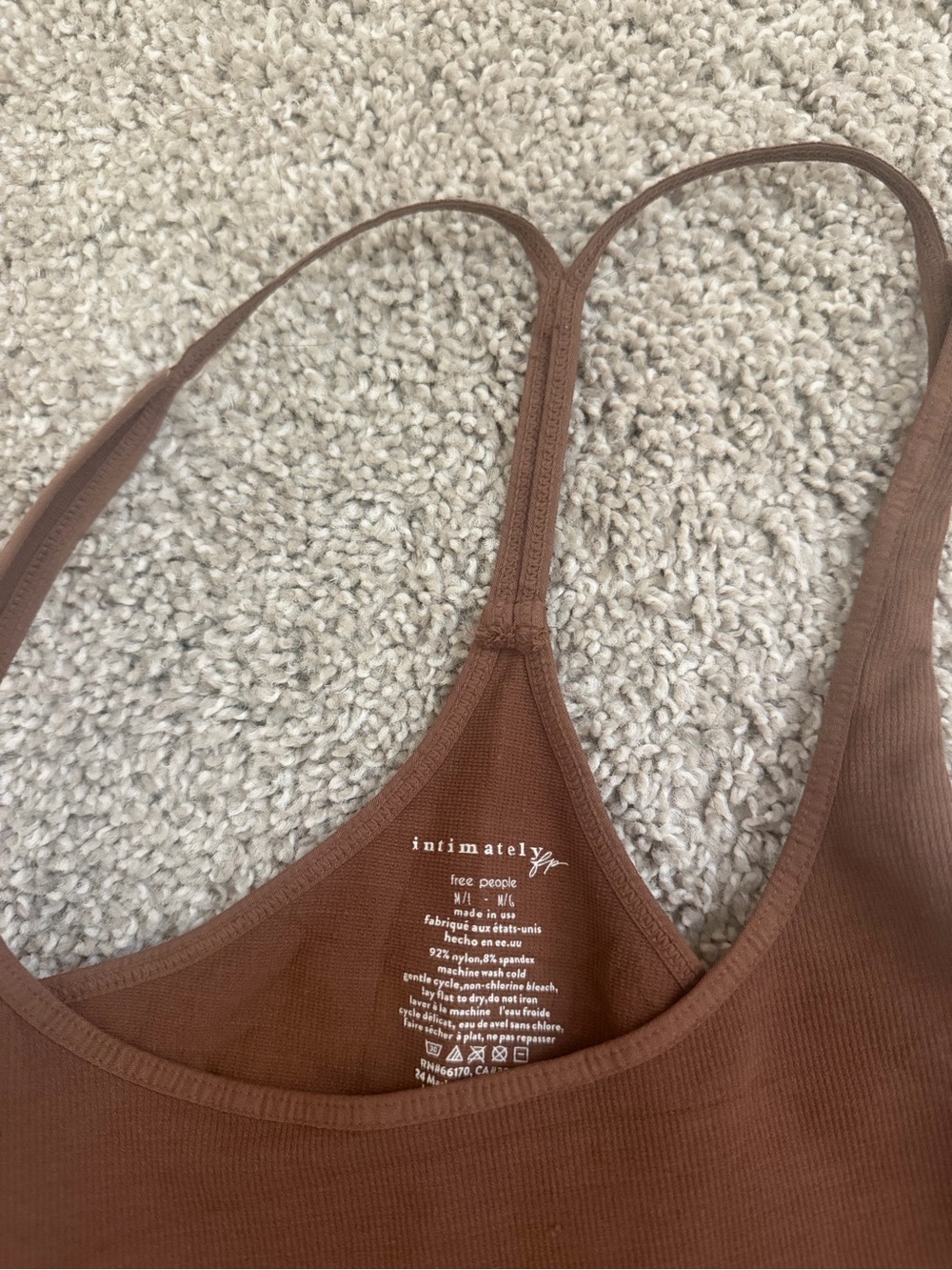 NWT Dark Brown Free People intimately Spaghetti Strap Mini Dress - Picture 5 of 9
